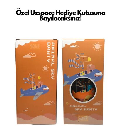 Vagonlife Uzspace VGN2201 Turuncu Sunshine Pipetli 500 Ml Boyun Askılı Tritan Çocuk Su Matarası -Kutulu