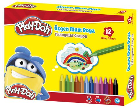 Play-Doh Üçgen Mum Boya 12 Renk CR008