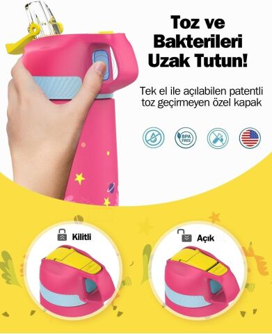 Vagonlife VGN2055 350ML Pipetli Çelik Termos Matara Sarı Arı