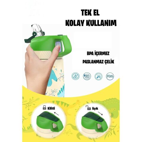 Vagonlife VGN2055 350ML Pipetli Çelik Termos Matara Sarı Arı