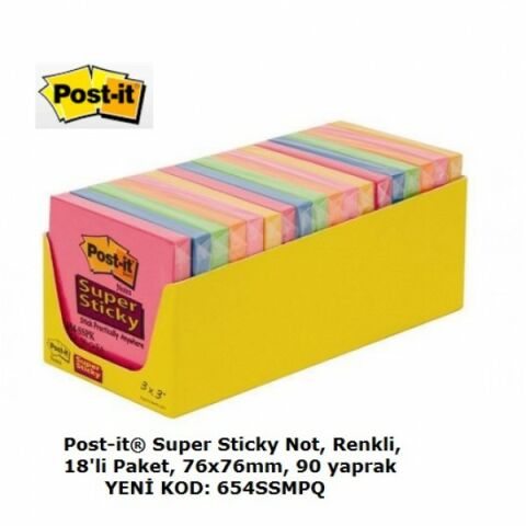 3M Post-It 654-SSPK Not Kağıdı 76x76 mm 90 Yaprak