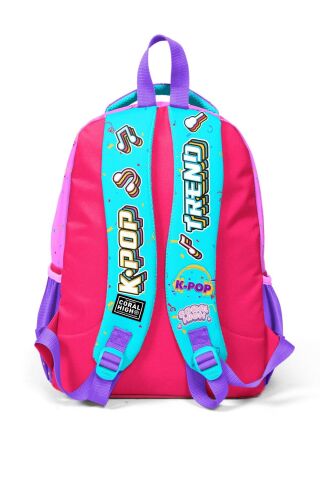 Kids Pembe Turkuaz K-Pop Desenli 3 lü Okul Çanta Seti SET0114427