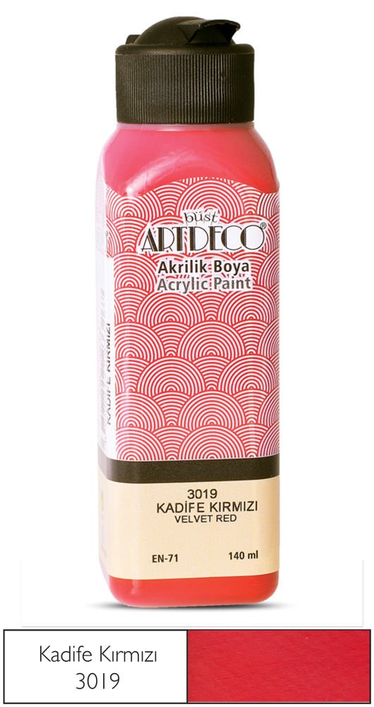 Artdeco Akrilik Boya 140ml Kadife Kırmızı 3019