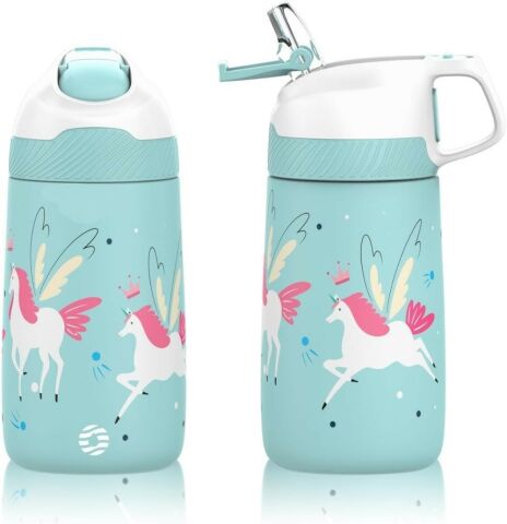 Vagonlife VGN2055 Turkuaz Unicorn 350ML Pipetli Çelik Termos Matara