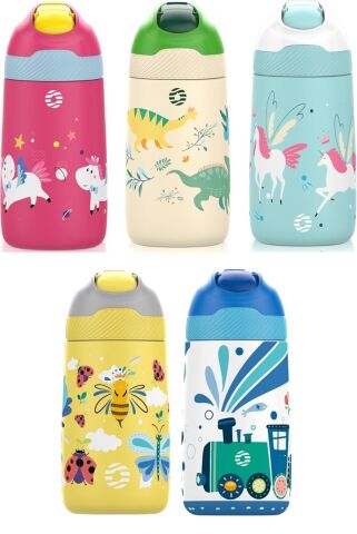 Vagonlife VGN2055 Turkuaz Unicorn 350ML Pipetli Çelik Termos Matara