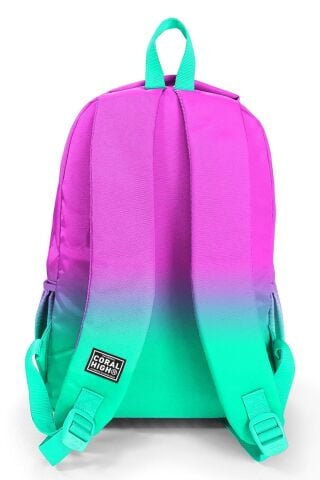 Pembe Su Yeşili Renk Geçişli 3’lü Okul Çanta Seti