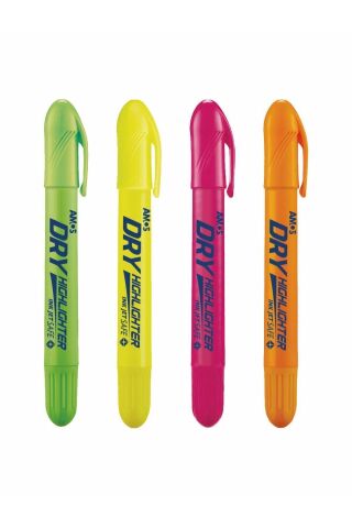 Dry Highlighter Jel Fosforlu Kalem - 4lü Set
