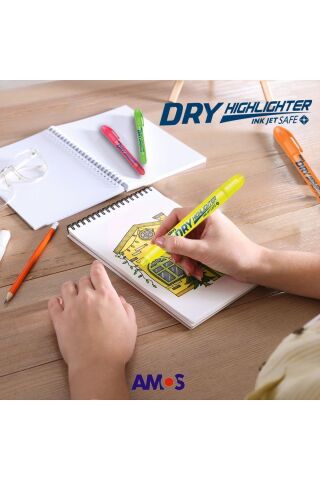 Dry Highlighter Jel Fosforlu Kalem - 4lü Set