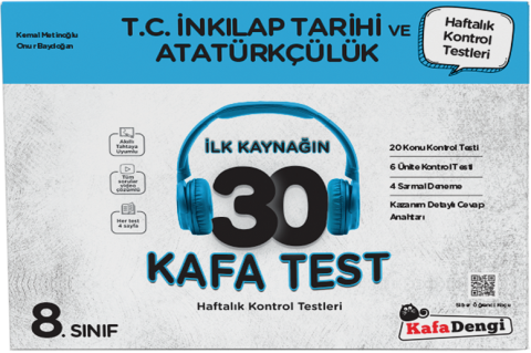 Kafa Dengi Yayınları 8. Sınıf İnkilap Tarihi 30 Kafa Test