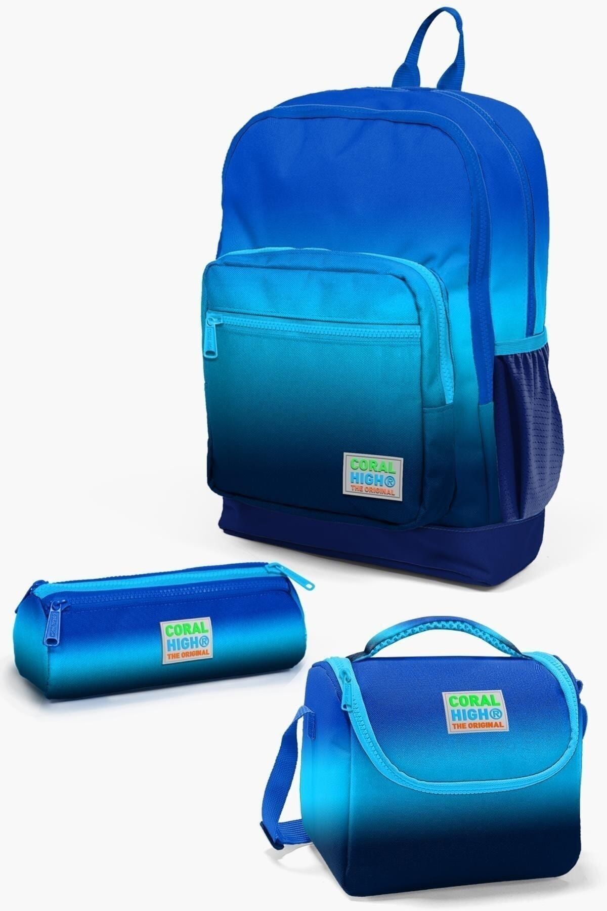 Kids Lacivert Mavi Renk Geçişli 3’lü Okul Çanta Seti SET0123745