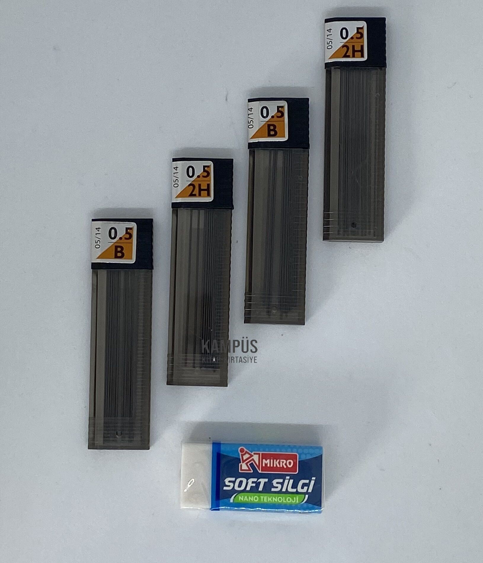 Tombow 0.5 2H Uç + 3 Adet 0.5 B Uç +Mikro Silgi