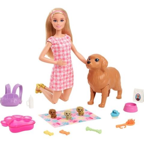 Bernam Barbie ve Yeni Doğan Köpekler Oyun Seti, Barbie ve Hayvanları