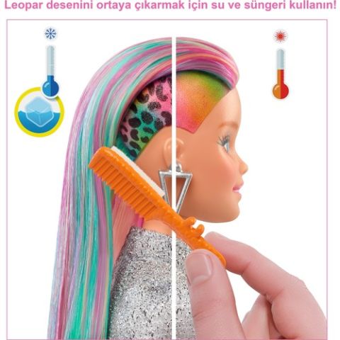 Barbie Barbie, Leopar Desenli Saçlar Bebeği GRN81