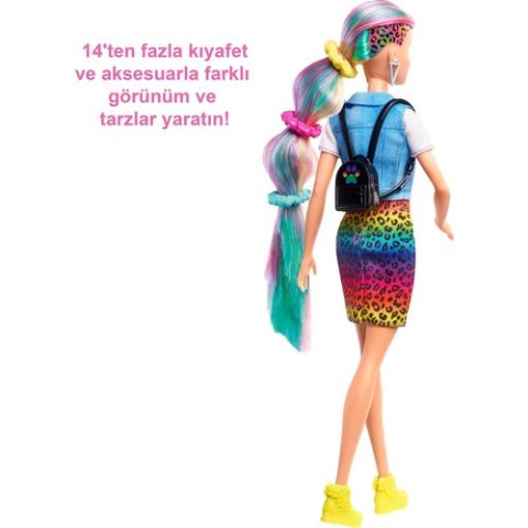 Barbie Barbie, Leopar Desenli Saçlar Bebeği GRN81