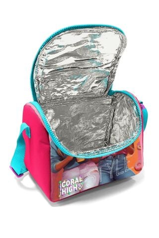 Kids Pembe Neon Mercan Fashion Girl Desenli 3 lü Okul Çanta Seti SET0123669