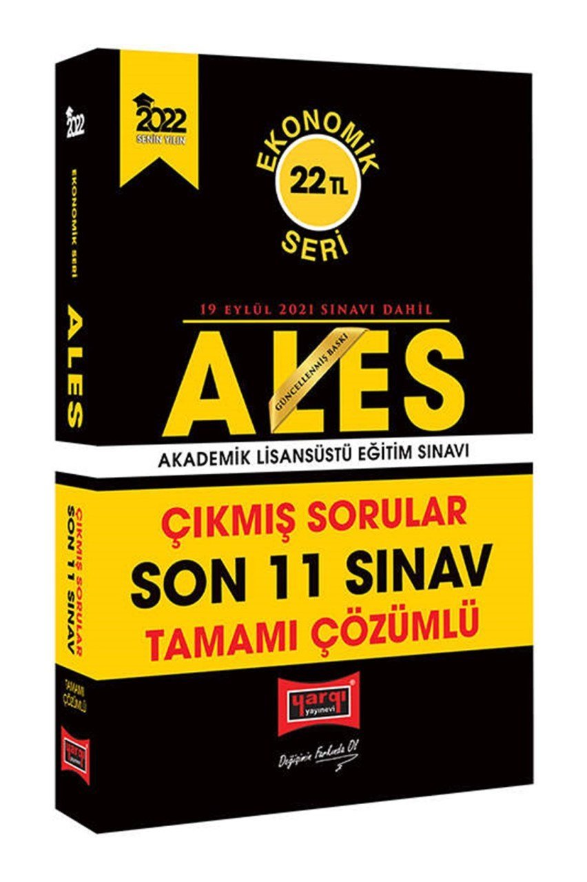 Yargı Yayınları 2022 ALES Ekonomik Seri Tamamı Çözümlü Son 11 Sınav Çıkmış Sorular