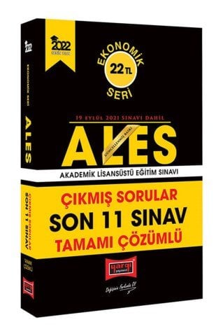 Yargı Yayınları 2022 ALES Ekonomik Seri Tamamı Çözümlü Son 11 Sınav Çıkmış Sorular