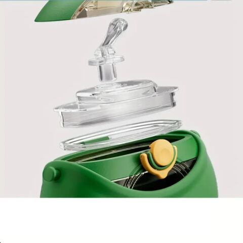 CocoSmile Özel Kutulu 630 ML Pipetli Dinazor Temalı Tritan Su Matarası Boyun Askılı