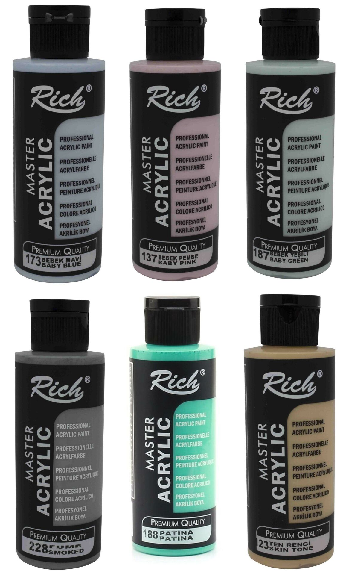 Rich 120cc Akrilik Boya Soft Renk Seti