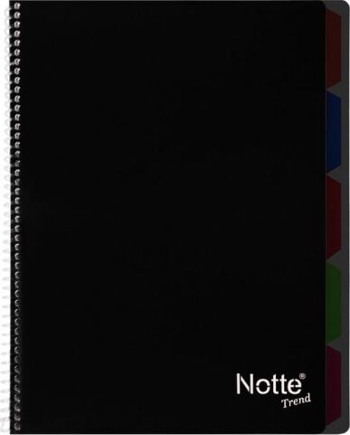 Notte Trend Plastik Kapak A4 40 Yaprak Kareli Spiralli Defter