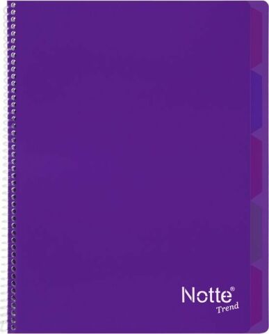 Notte Trend Plastik Kapak A4 80 Yaprak Çizgili  Spiralli Defter
