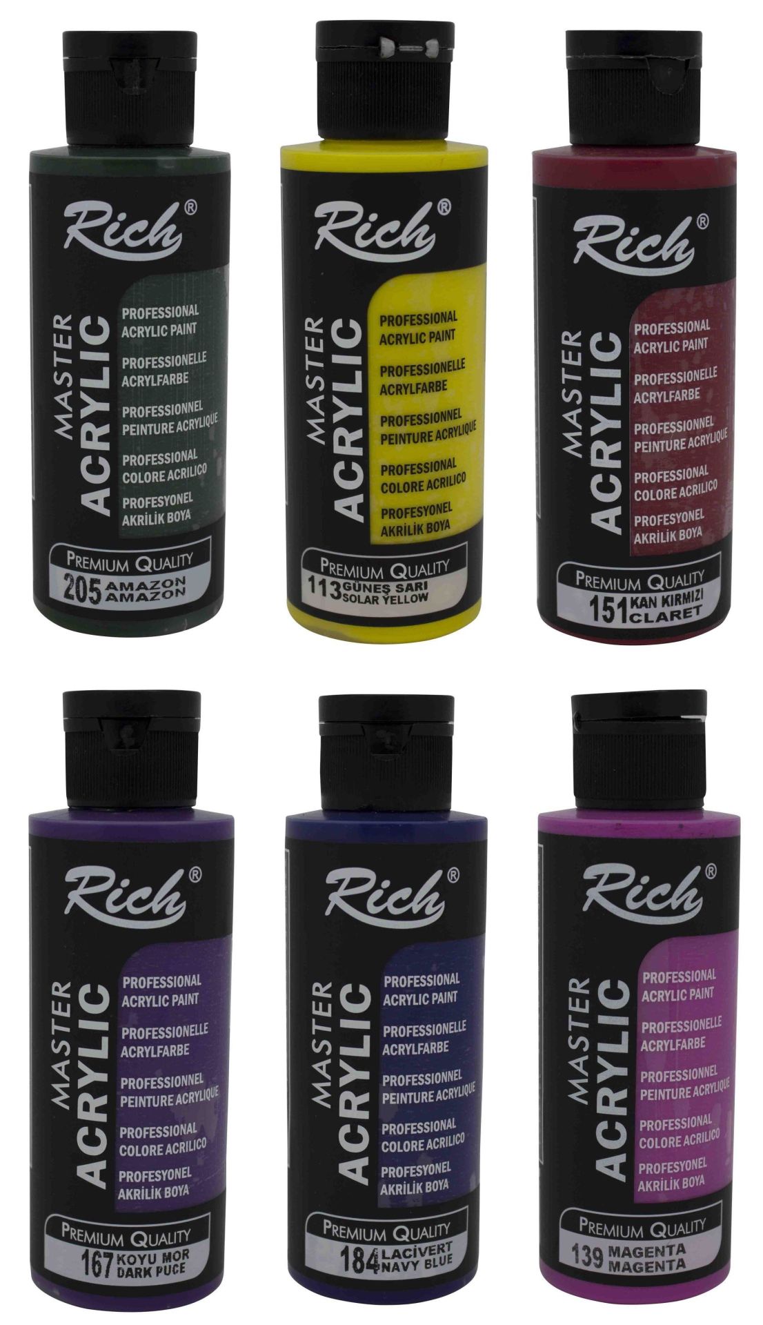 Rich 120cc Akrilik Boya Koyu Renk Seti
