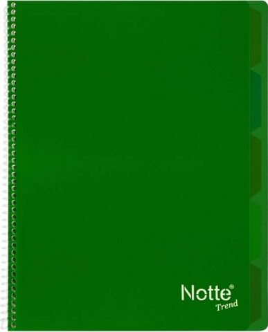 Notte Trend Plastik Kapak A4 100 Yaprak Kareli Spiralli Defter