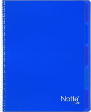 Notte Trend Plastik Kapak A4 120 Yaprak Kareli Spiralli Defter