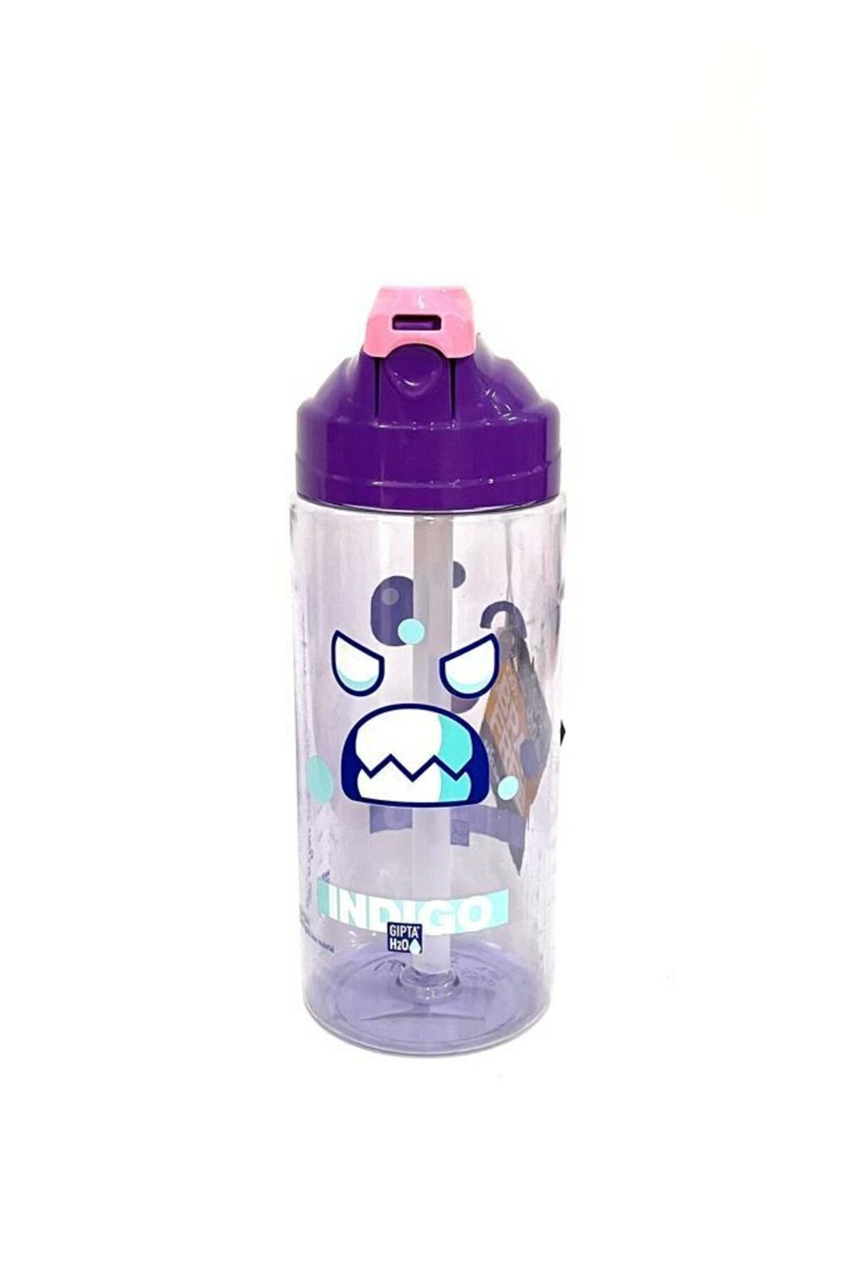 Mor Indıgo Tritan Desenli Pipetli Matara 500 Ml