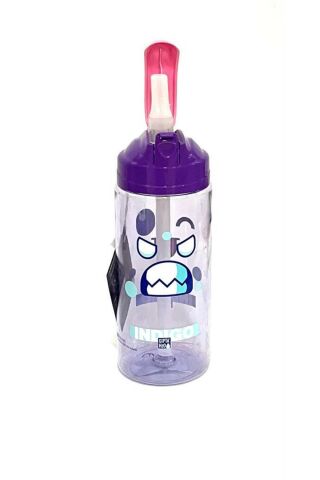 Mor Indıgo Tritan Desenli Pipetli Matara 500 Ml