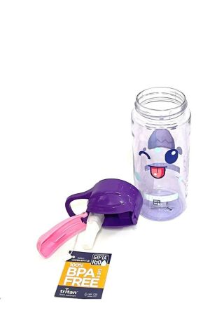 Mor Indıgo Tritan Desenli Pipetli Matara 500 Ml