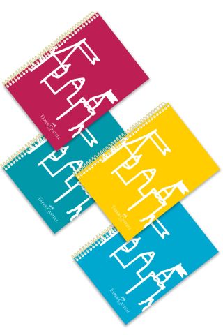 Faber-Castell Şato Plastik Kapak A4 80 Yaprak Kareli Spiralli Defter
