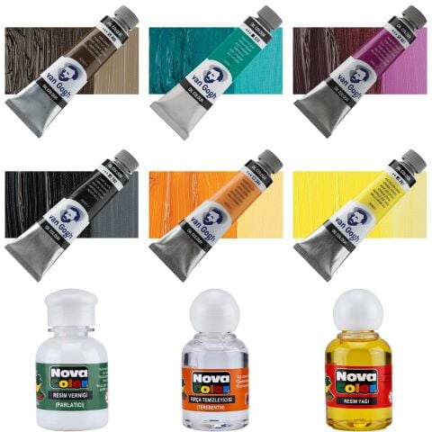 Van Gogh 40ml Yağlı Boya Set3+Resim Yağı,Terebentin,Vernik Hediyeli