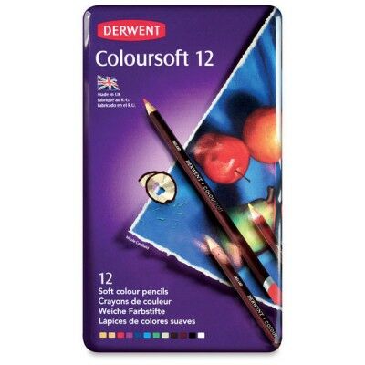 Derwent Coloursoft 12 Li̇ Teneke Kutu