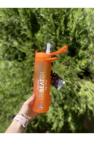 Gıpta Turuncu Unbeaten Su Matarası Su Şişesi Suluk Pipetli 600 Ml
