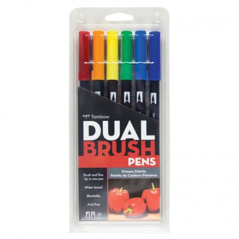 Tombow Dual Brush Pen Set Pri̇mary