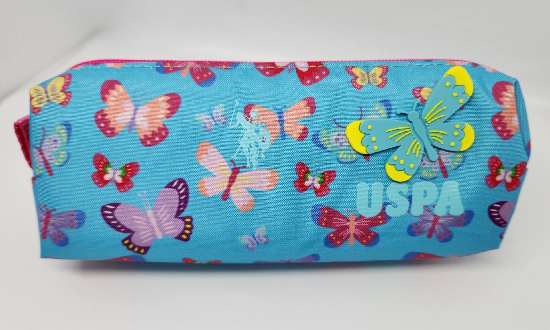U.S. Polo Assn. Kelebekli Açık Mavi Tek Gözlü Kalem Çantası PLKLK22175