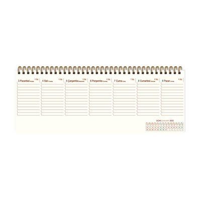 Keskin Color AJ-82 12x33,5 Haftalık Kraft Masa Ajandası Spiralli