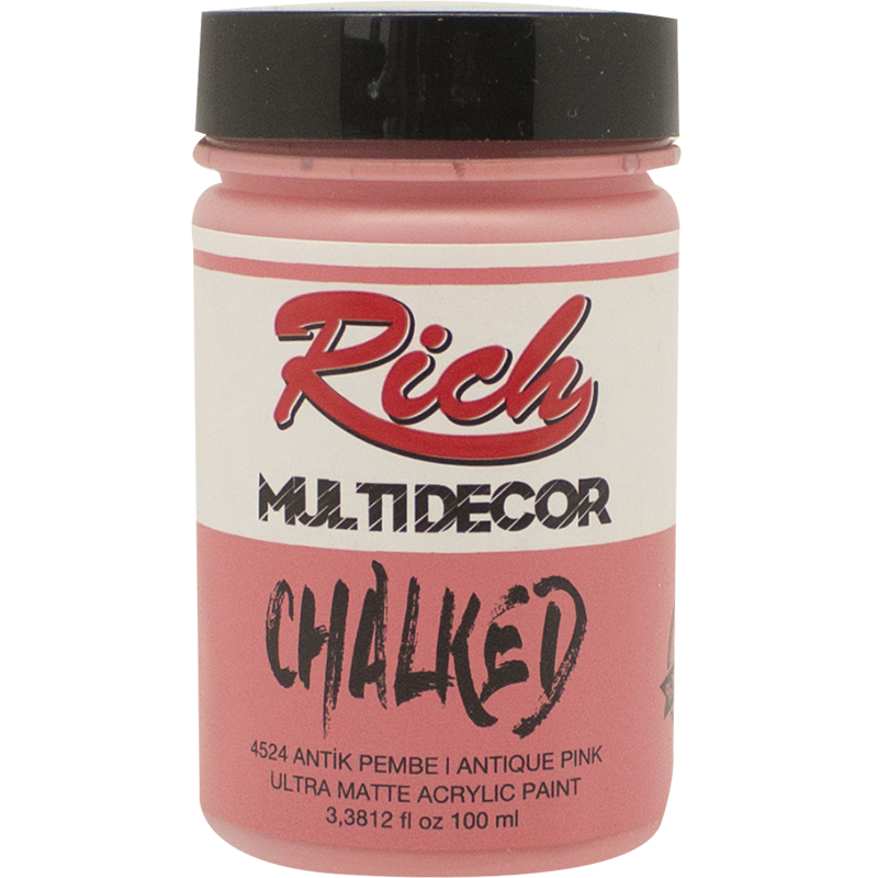 Rich Multi̇ Decor Chalked 100 Cc Antik Pembe