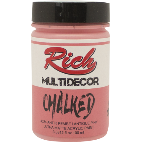 Rich Multi̇ Decor Chalked 100 Cc Antik Pembe