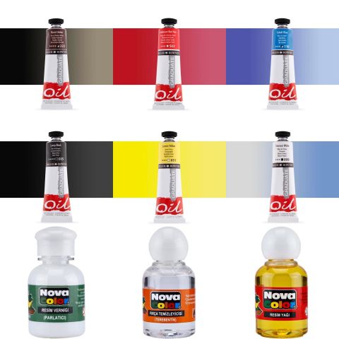 Daler Rowney 38ml Graduate Yağlı Boya Set1+Resim Yağı,Terebentin,Vernik Hediyeli