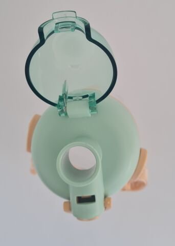 Shotay ST-7006 600ML Yeşil Tritan Pipetli Askılı Köpek Desenli Matara