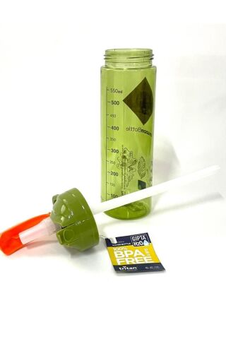 Yeşil Amazon Tritan Pipetli Matara 600ml