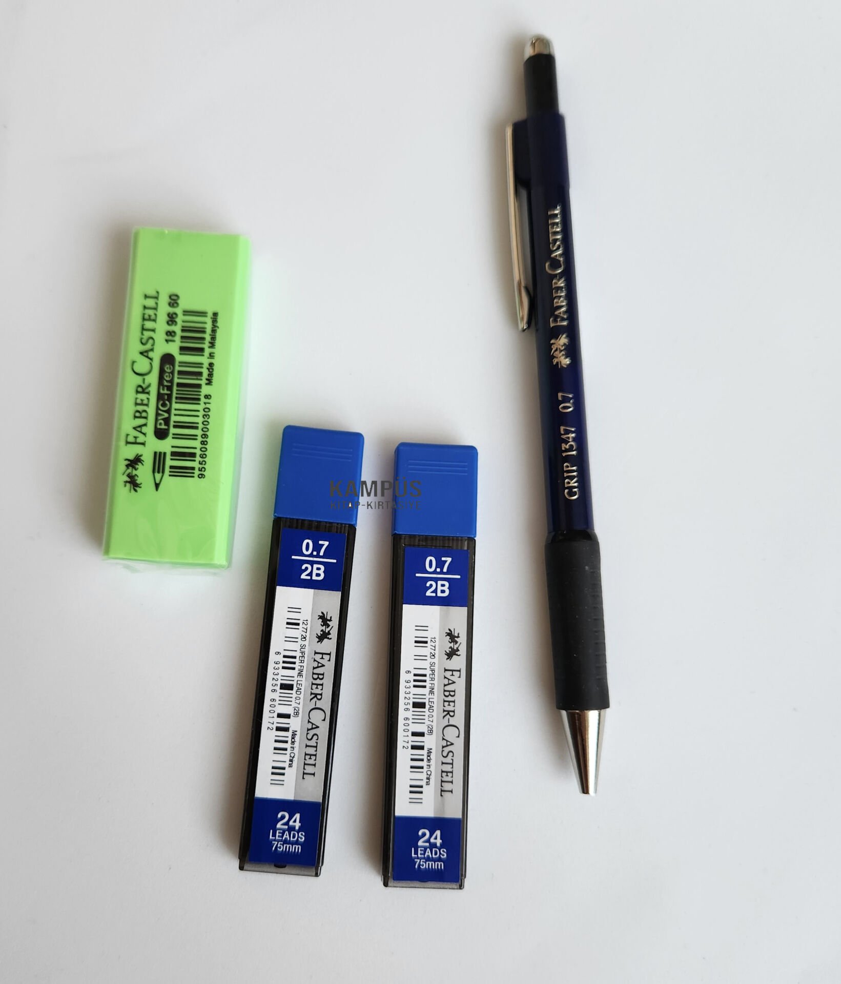 Faber Castell 1347 Lacivert Versatil Kalem + 2 Adet 0.7 Uç + Silgi Seti