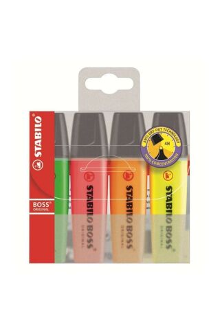 Stabilo Boss Orıjinal 4'lü Paket 70/4 Canlı Renkler