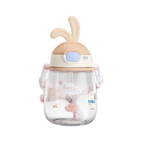 Shotay ST-7008 600ML Pudra Kulaklı Tritan Pipetli Askılı Matara