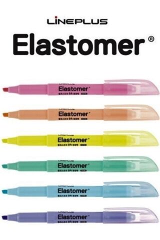 Lineplus Elastomer Fosforlu Kalem Pastel Renkler 6'lı Paket