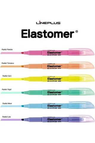 Lineplus Elastomer Fosforlu Kalem Pastel Renkler 6'lı Paket