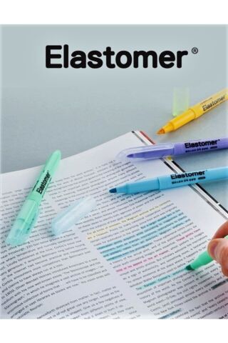 Lineplus Elastomer Fosforlu Kalem Pastel Renkler 6'lı Paket