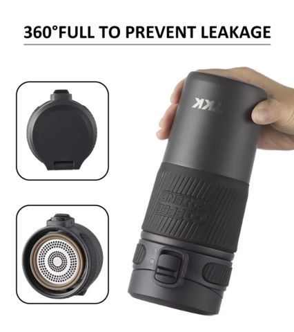Vagonlife TKK T-2001 450ml Paslanmaz Çelik Termos Matara (Black)